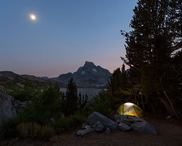 Moon Over Thousand Island Lake Campsite