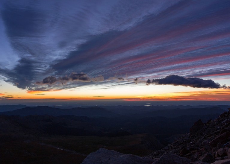 Sunrise from Mount Evans