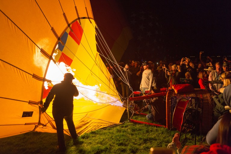 Balloon Inflation Before Dawn