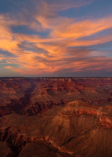 Grand Canyon Sunset Clouds Portrait