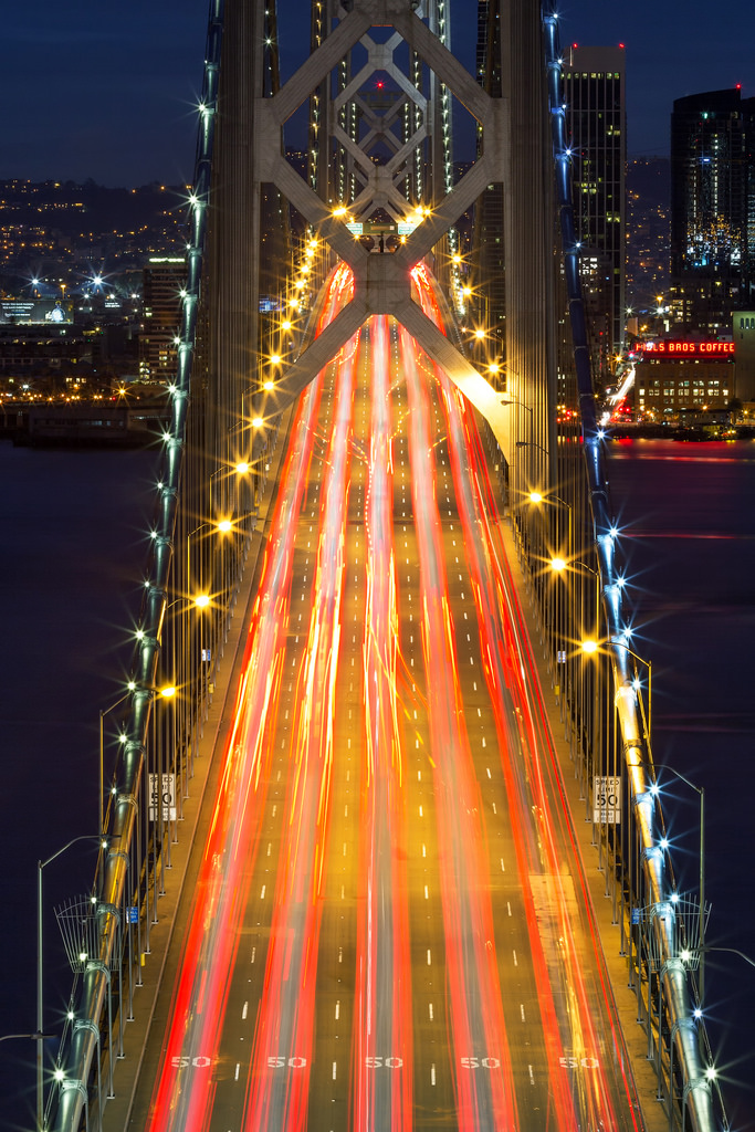 Bay Bridge Blue Hour Close Up