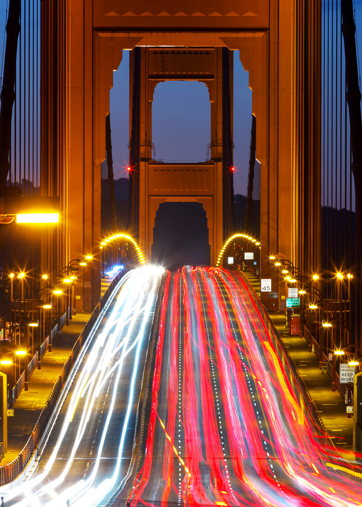 December Golden Gate Bridge Morning Traffic