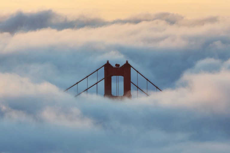 South Tower Engulfed in February Fog