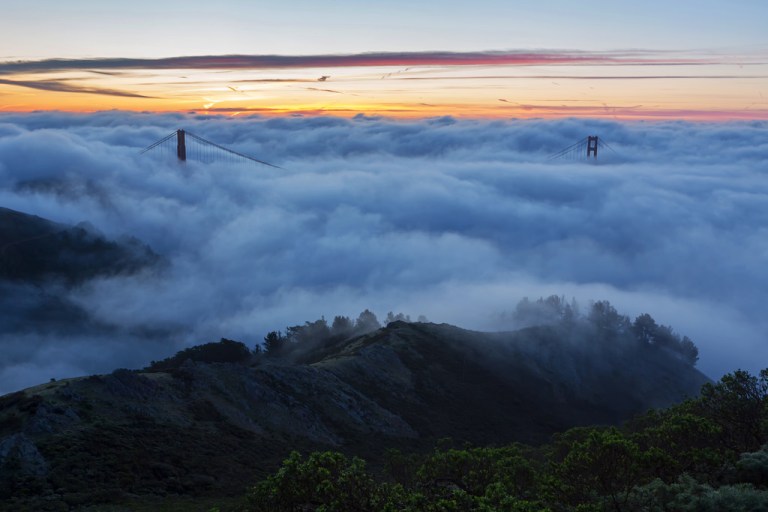 Towers in February Morning Fog