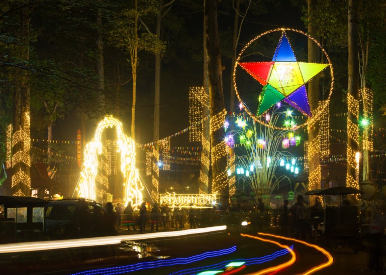 Khmer New Year Decorations at Angkor Thom