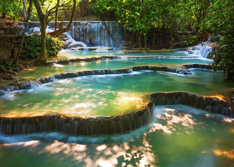 Kuang Si Waterfall Middle Cascade