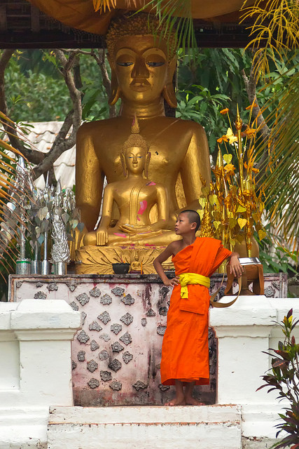Monk and Buddha Statues