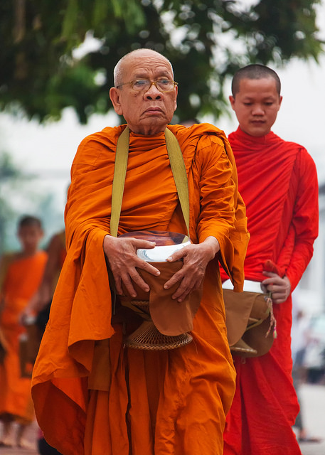 Older Monk Collecting Alms