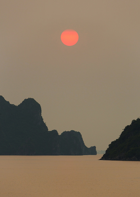 Hazy Halong Bay Sunset