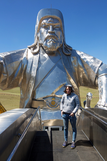 Marie On Top of Genghis Khan Statue