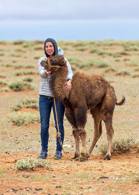 Marie with a Baby Camel