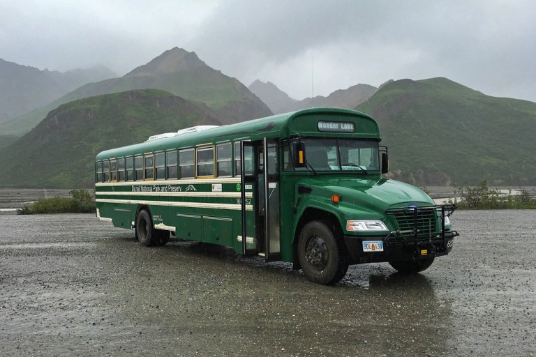Denali Bus in the Rain