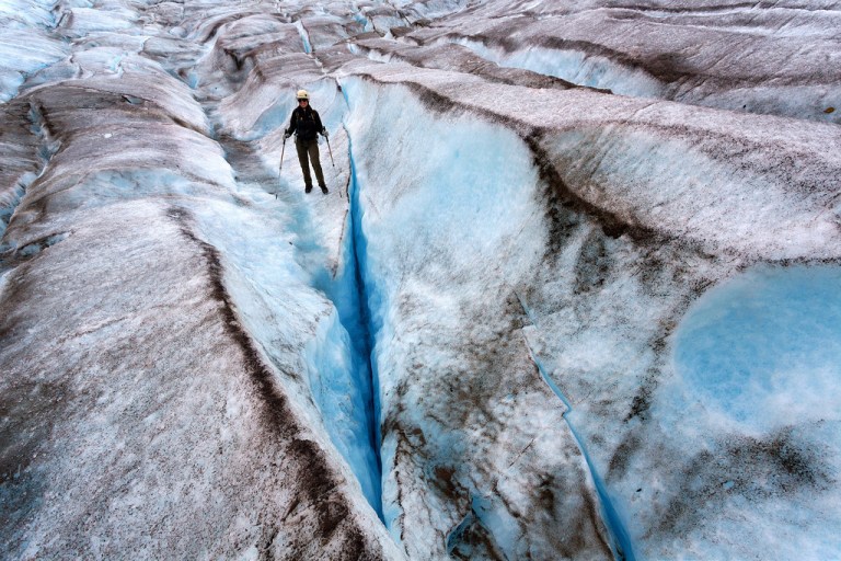 marie-hiking-on-the-exit-glacier